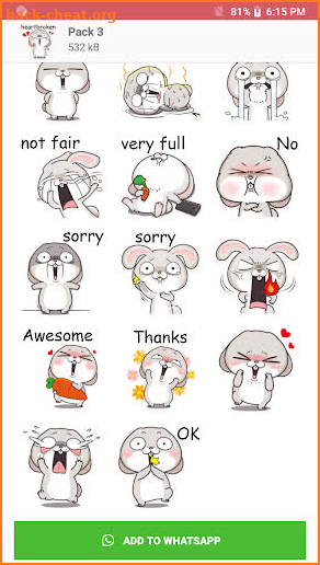 WAStickerApps - Cute Bunny Stickers screenshot