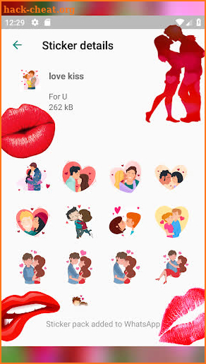 WAStickerApps Kisses Stickers (pack) screenshot