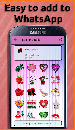 WAStickerApps Love Stickers screenshot