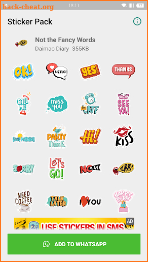 WAStickerapps - Not the Fancy Words screenshot
