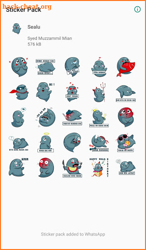 WAStickerApps Whatsapp Stickers - Sealu screenshot