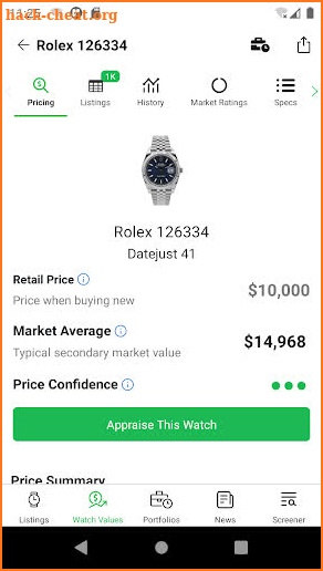 WatchCharts screenshot