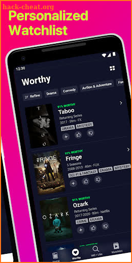 Watchworthy: Find Your Next Binge & What To Watch screenshot