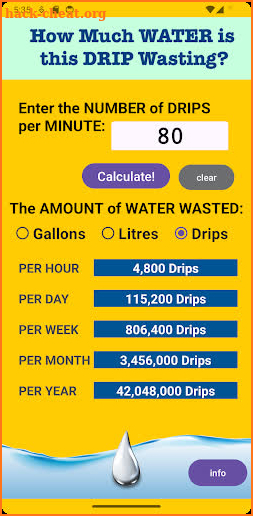 Water Drip Calculator screenshot