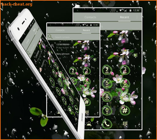 Water drops, pink peach blossoms, romantic love screenshot