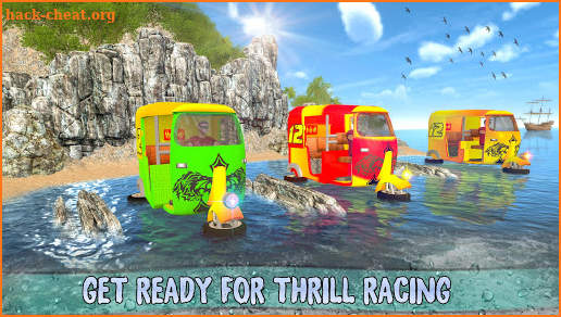 Water Surfing Tuk Tuk Rickshaw Game screenshot