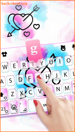 Watercolor Love Arrow Keyboard Theme screenshot