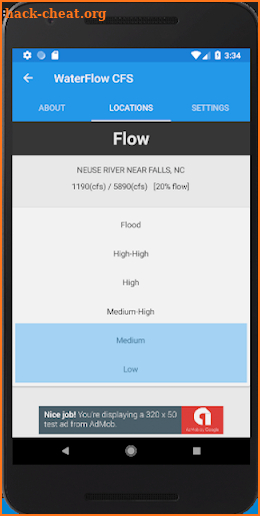 WaterFlow cfs screenshot