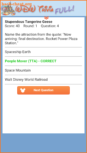 WDW Trivia Full screenshot