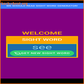 WE SHOULD READ SIGHT WORD GENERATOR screenshot