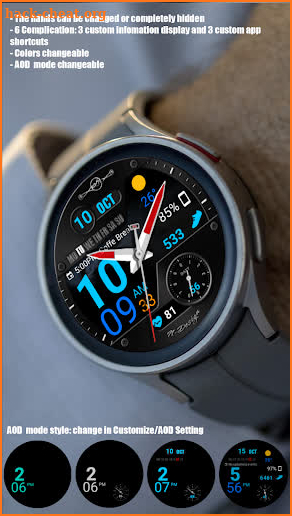 WearOS Hybird WatchFace NTV567 screenshot