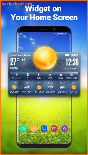 Weather Clock Widget on Homescreen QQ8 R3D3 C5PO screenshot