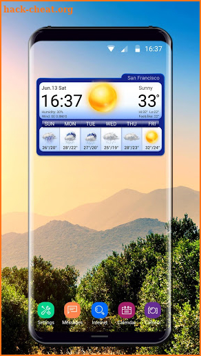 Weather forecast app for Android phone screenshot