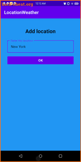 Weather Location - Android screenshot