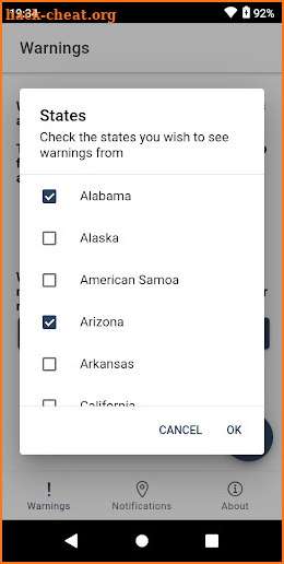 Weather warnings - Warningfy screenshot