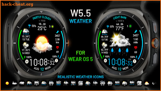 Weather watch face W5.5 screenshot