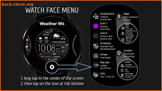 Weather watch face W6 screenshot