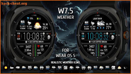 Weather watch face W7.5 screenshot