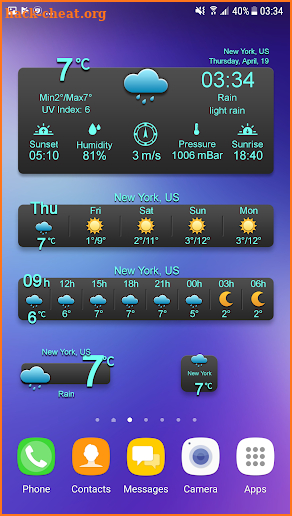 Weather Widget with Clock screenshot