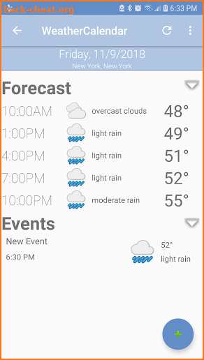 WeatherCalendar screenshot