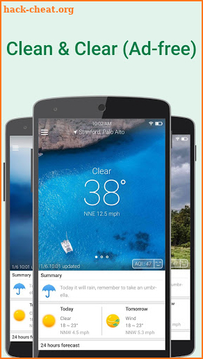 WeatherClear - Ad-free Weather, Minute forecast screenshot