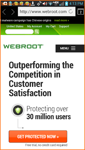 Webroot SecureWeb Browser screenshot