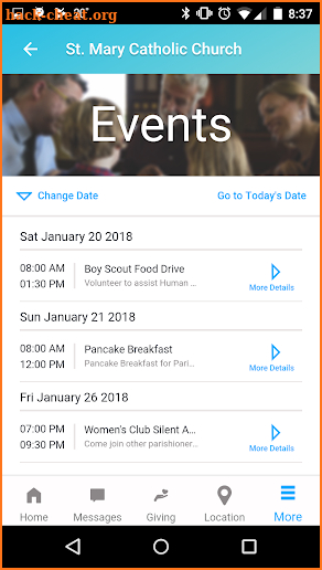 WeConnect Parish App screenshot