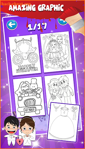 Wedding Coloring Pages Bride And Groom screenshot