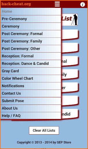 Wedding Pose Checklist screenshot