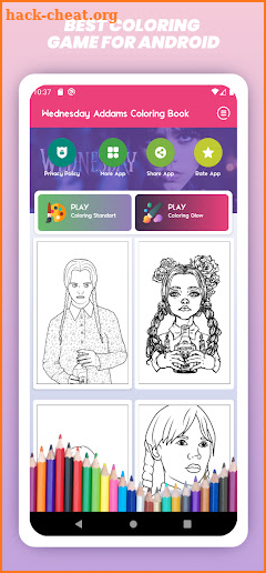 Wednesday Addams Coloring Book screenshot