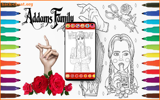 Wednesday Coloring Book Game screenshot