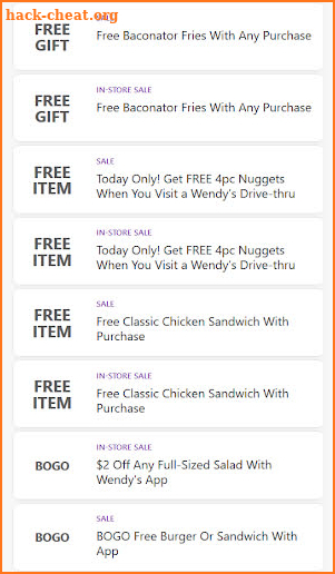 Wendy s Coupons, Specials, Deals & Games screenshot