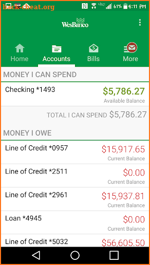 WesBanco Mobile Banking screenshot