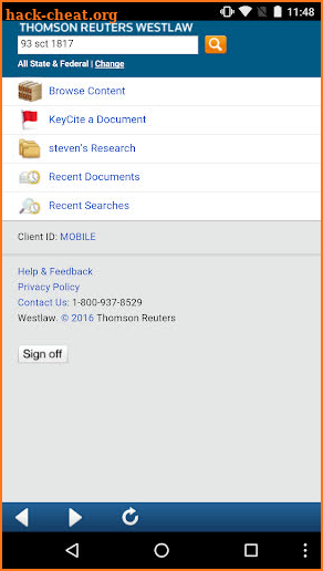 Westlaw Thomson Reuters screenshot