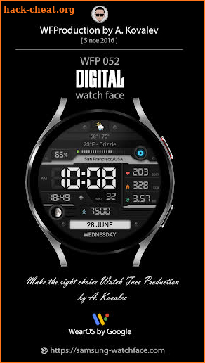 WFP 052 Digital watch face screenshot