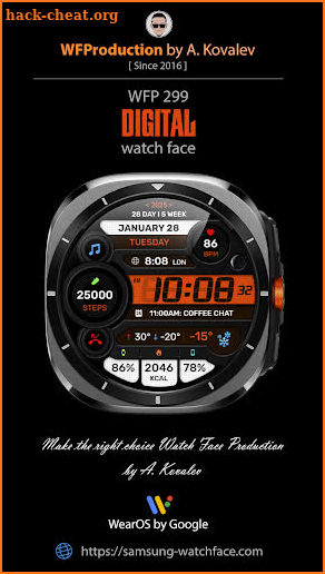 WFP 299 Digital watch face screenshot