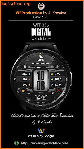 WFP 336 Digital watch face screenshot