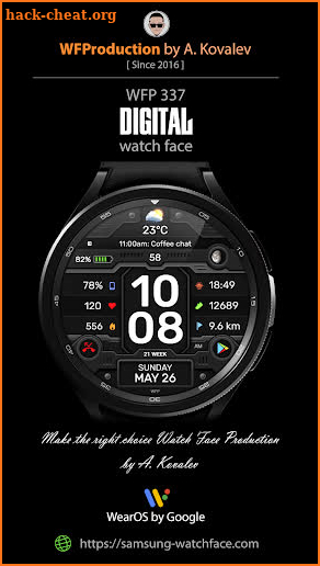 WFP 337 Digital watch face screenshot