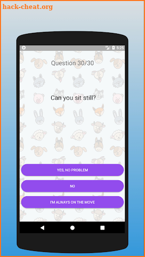 What animal are you? Test screenshot