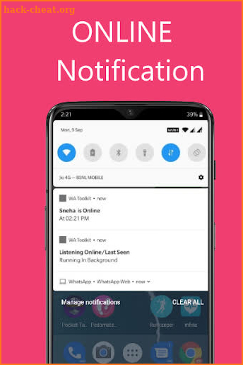 WhatsNotify - WA Online Offline Notification screenshot