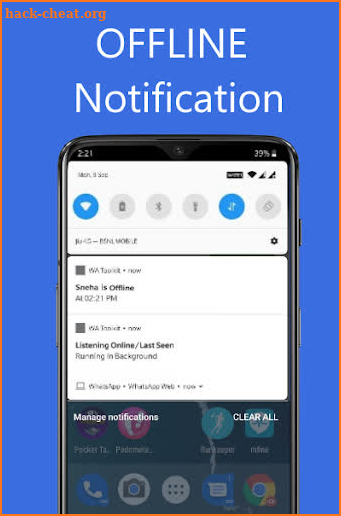 WhatsNotify - WA Online Offline Notification screenshot