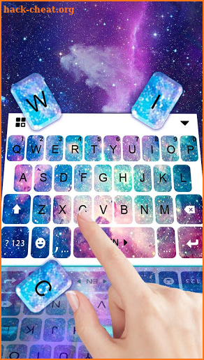 White 3D Galaxy Keyboard Theme screenshot