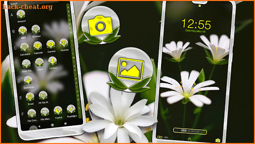 White Petaled Flower Theme screenshot