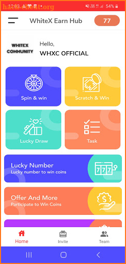 WhiteX Earn Hub screenshot