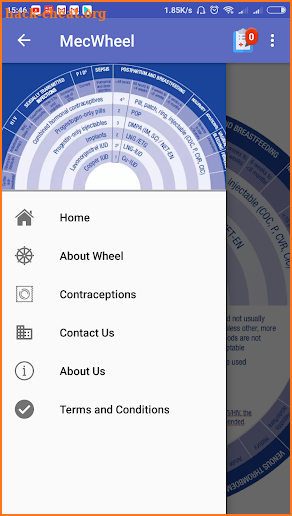 WHO MEC Wheel (contraceptive use) Beta screenshot