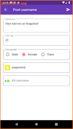 Wibble - friends for Snapchat and Kik screenshot