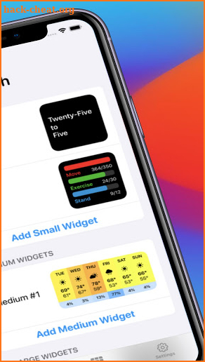 Widgetsmith Custom Widgets advice screenshot