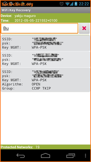 WiFi Key Recovery (needs root) screenshot