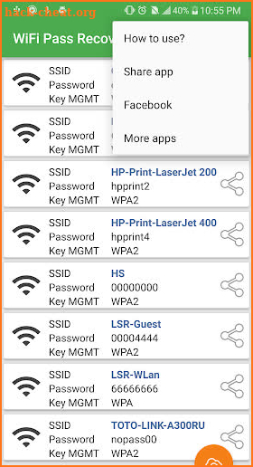 WiFi Password Recovery — Pro screenshot