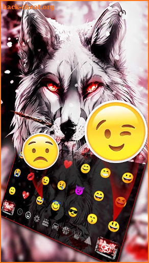 Wild Ice Wolf Keyboard Theme screenshot